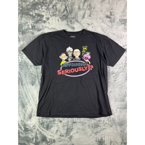 Jeff Dunham Tour T-Shirt XL Seriously!? Comedy‎ Graphic Tee Stand-Up Characters - Picture 1 of 7